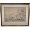 Dessin "Village de la Côte" signé MEILIGENCE