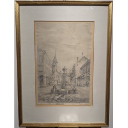 Dessin "Morges" signé L. IMERSIN