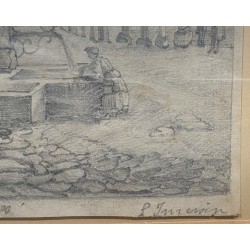Dessin "Morges" signé L. IMERSIN
