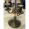 Hot-water bottle-style lamp with a green sheet metal shade