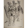 Engraving entitled ‘The Wolf’, signed G. BRESSLER