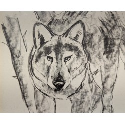 Engraving entitled ‘The Wolf’, signed G. BRESSLER