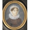 Portrait miniature Dame à la collerette fraise