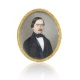 Portrait miniature Gentilhomme en redingote noir