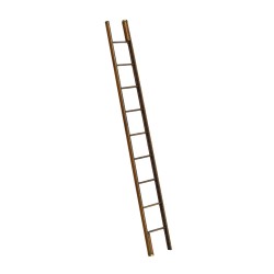 Echelle de bibliothèque rétractable en cuir brun