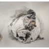 Dessin "Cerbera" signé F. DE PORET 1989