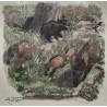 Engraving entitled ‘Wild Boars with a Magpie’, signed HAINARD