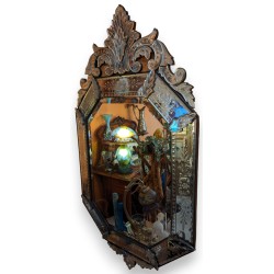 Miroir Murano octogonal avec fronton