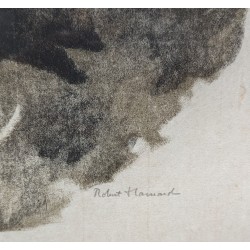 Engraving entitled ‘Mother Bear and Her Cubs’, signed HAINARD