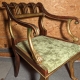 Fauteuil Regency aux pattes de lion, assise velour