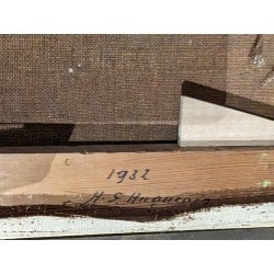 Tableau \"Lac de Betmer\" signé H.-E. HUGUENIN