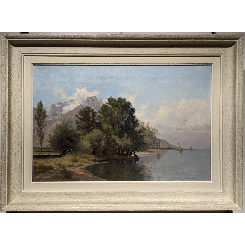 Tableau \"Le Bouveret\" signé N. LEMAITRE