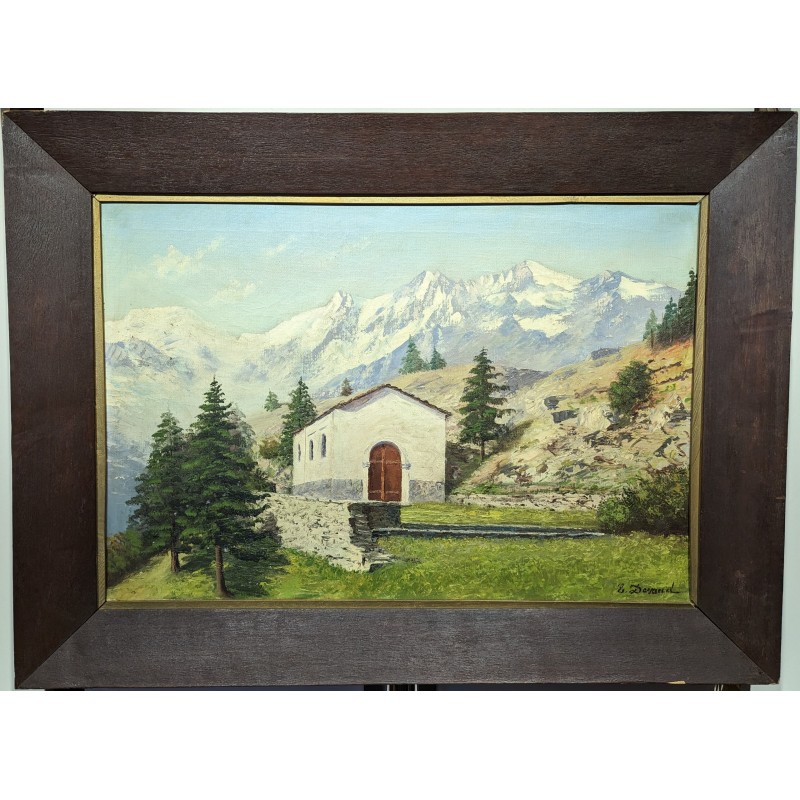 Tableau \"Les Mischabels\" signé E. DEVAUD