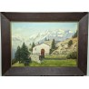Tableau \"Les Mischabels\" signé E. DEVAUD