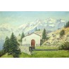 Tableau \"Les Mischabels\" signé E. DEVAUD