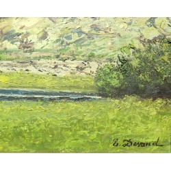Tableau \"Les Mischabels\" signé E. DEVAUD