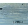 Tableau \"Barque sur le Léman\" signé G. PEITREQUIN