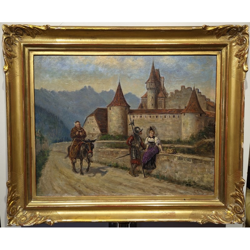 Tableau \"Chateau d\'Aigle\" signé L. ROTH