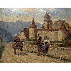 Tableau \"Chateau d\'Aigle\" signé L. ROTH
