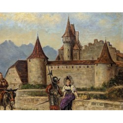 Tableau \"Chateau d\'Aigle\" signé L. ROTH