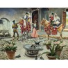 Tableau \"Cour intérieure\" signé D. DELGATO