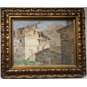 Aquarelle "Village de montagne" signé M. SOLARI