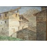Aquarelle "Village de montagne" signé M. SOLARI