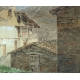 Aquarelle "Village de montagne" signé M. SOLARI