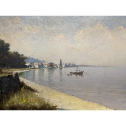 Tableau \"Saint-Prex\" signé J. GACHET