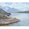 Tableau \"Lac de Betmer\" signé H.-E. HUGUENIN