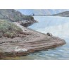 Tableau \"Lac de Betmer\" signé H.-E. HUGUENIN