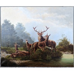 Tableau \"Groupe de Cerfs\"