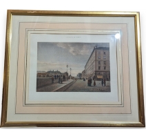 Reproduction de gravure "Quai des Bergues"