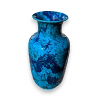 Vase en porcelaine bleue marbré