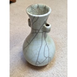 Celadon blue vase with handles