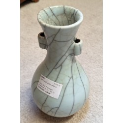 Celadon blue vase with handles