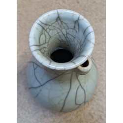 Celadon blue vase with handles