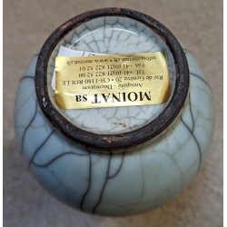 Celadon blue vase with handles