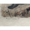 Engraving entitled "Badgers", signed by Robert HAINARD