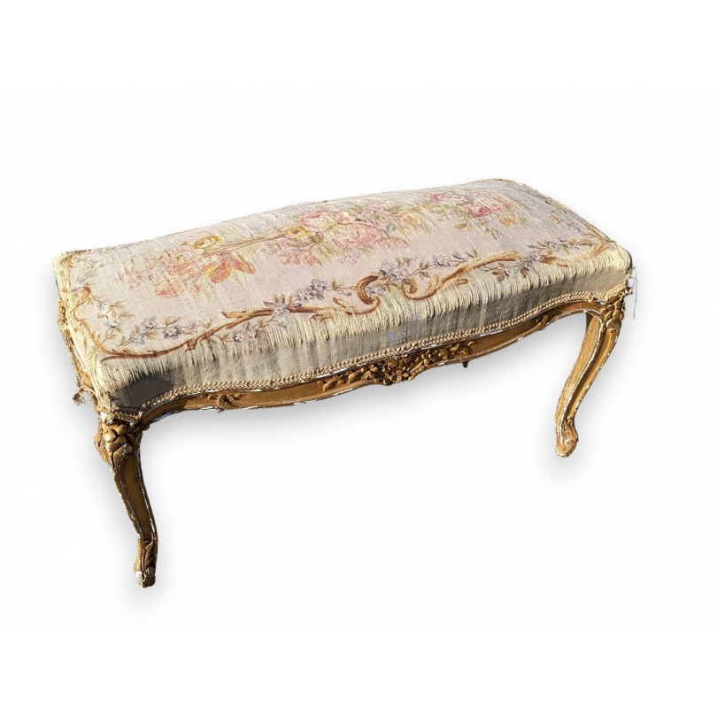 Banquette style Louis XV dorée