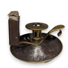 Small brass candle holder with match holder