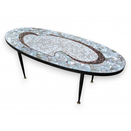 Table basse ovale mosaïque