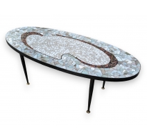 Table basse ovale mosaïque