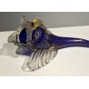 Poisson en verre bleu et or