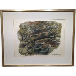 Engraving entitled ‘Ombre et perchette’, signed HAINARD