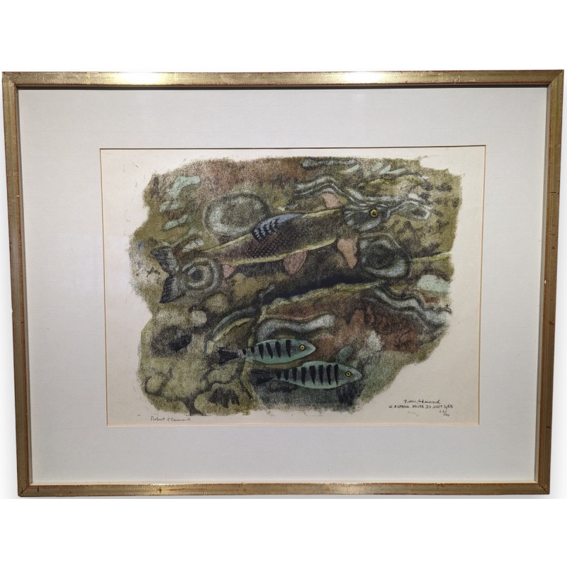 Engraving entitled ‘Ombre et perchette’, signed HAINARD