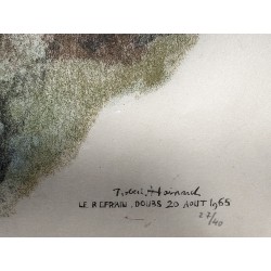 Engraving entitled ‘Ombre et perchette’, signed HAINARD
