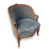 Bergère style Louis XV en velours bleu