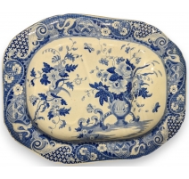 Plat en faience bleu blanc