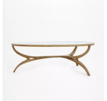 Table basse Bernie claire, plateau en verre